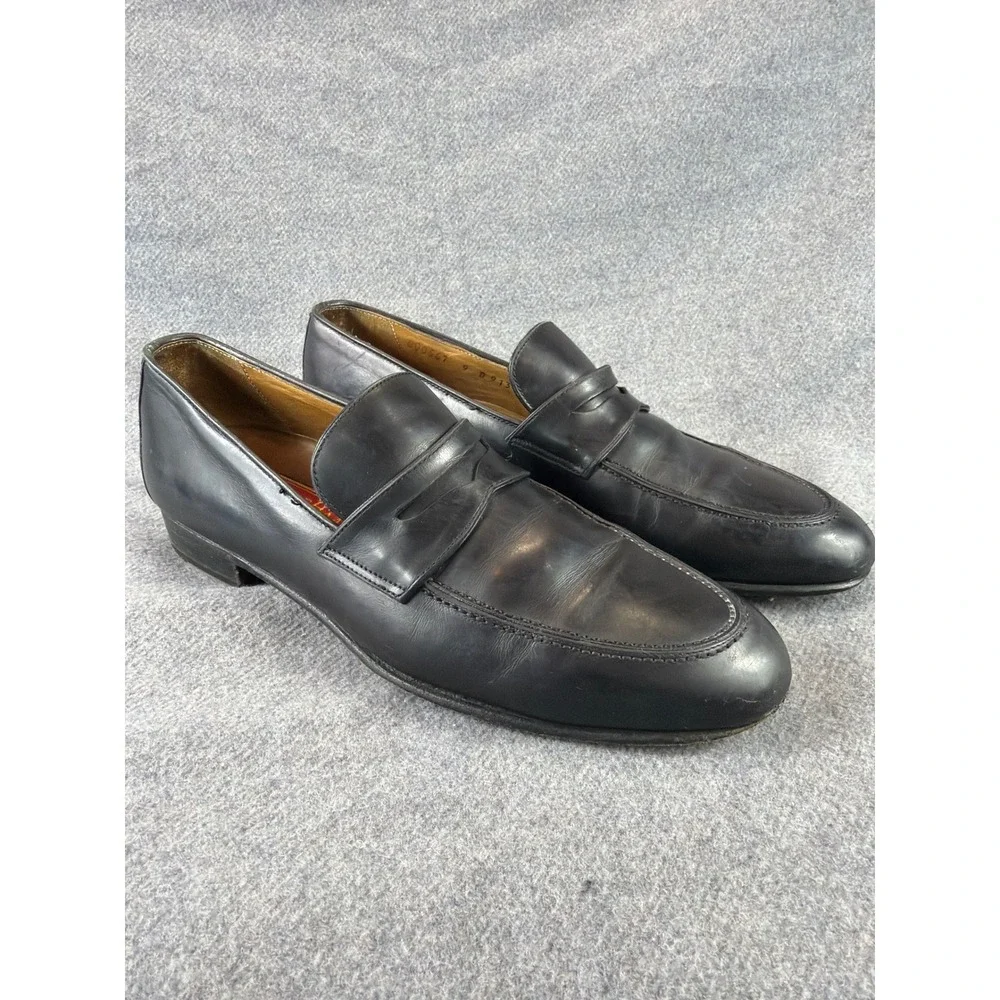 Cole Haan Penny Loafer Mens 9 B Black‎ Leather Grand Os Made In Italy Dress Shoe